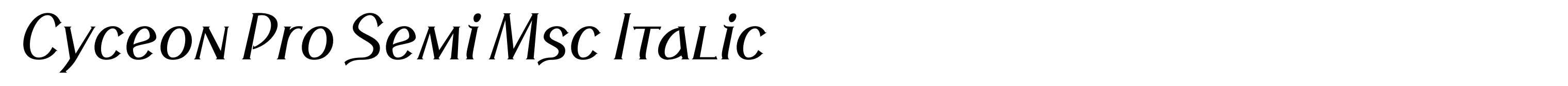 Cyceon Pro Semi Msc Italic